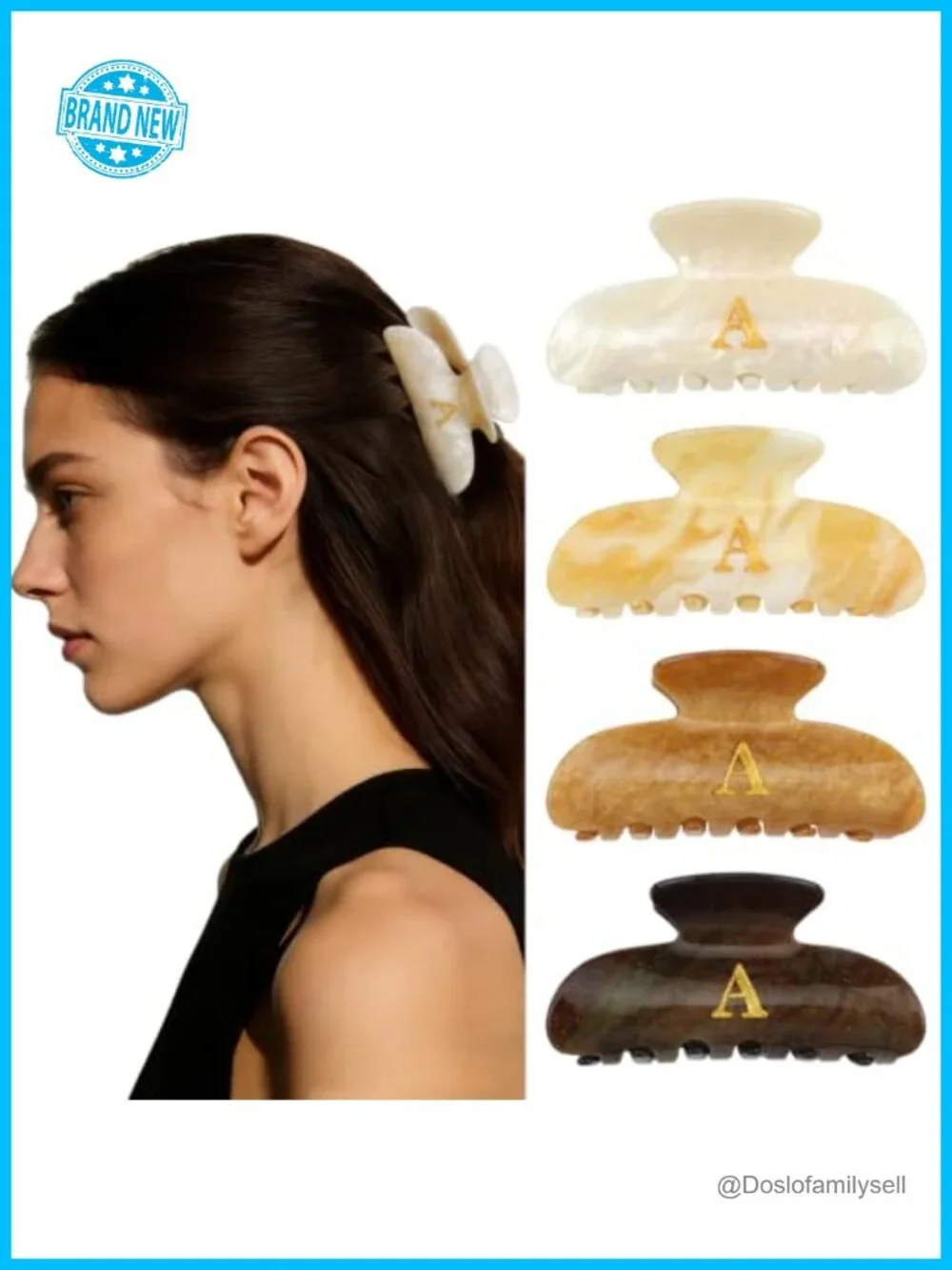 Personalized Letter Claw Clips for Thick Thin Hair - Acrylic Glitter Hair